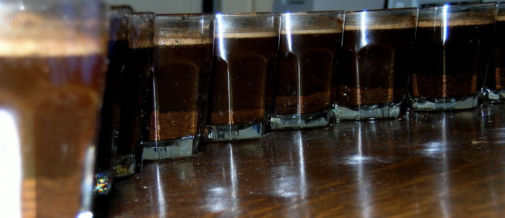 row of cupping glasses