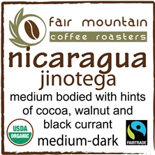 Fresh roasted fair trade organic coffee